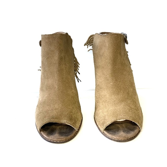 Vintage Lucky Brand Lantau Suede Fringe Heel Bootie - Picture 4 of 7